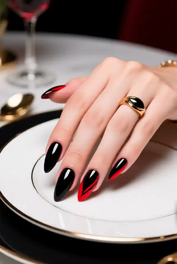 Bold Black with Red Accents