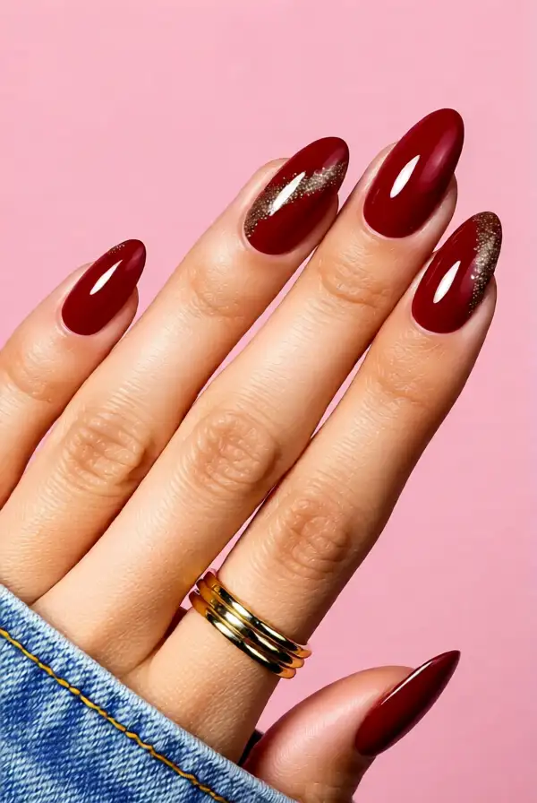Classic Red Nails with a Twist