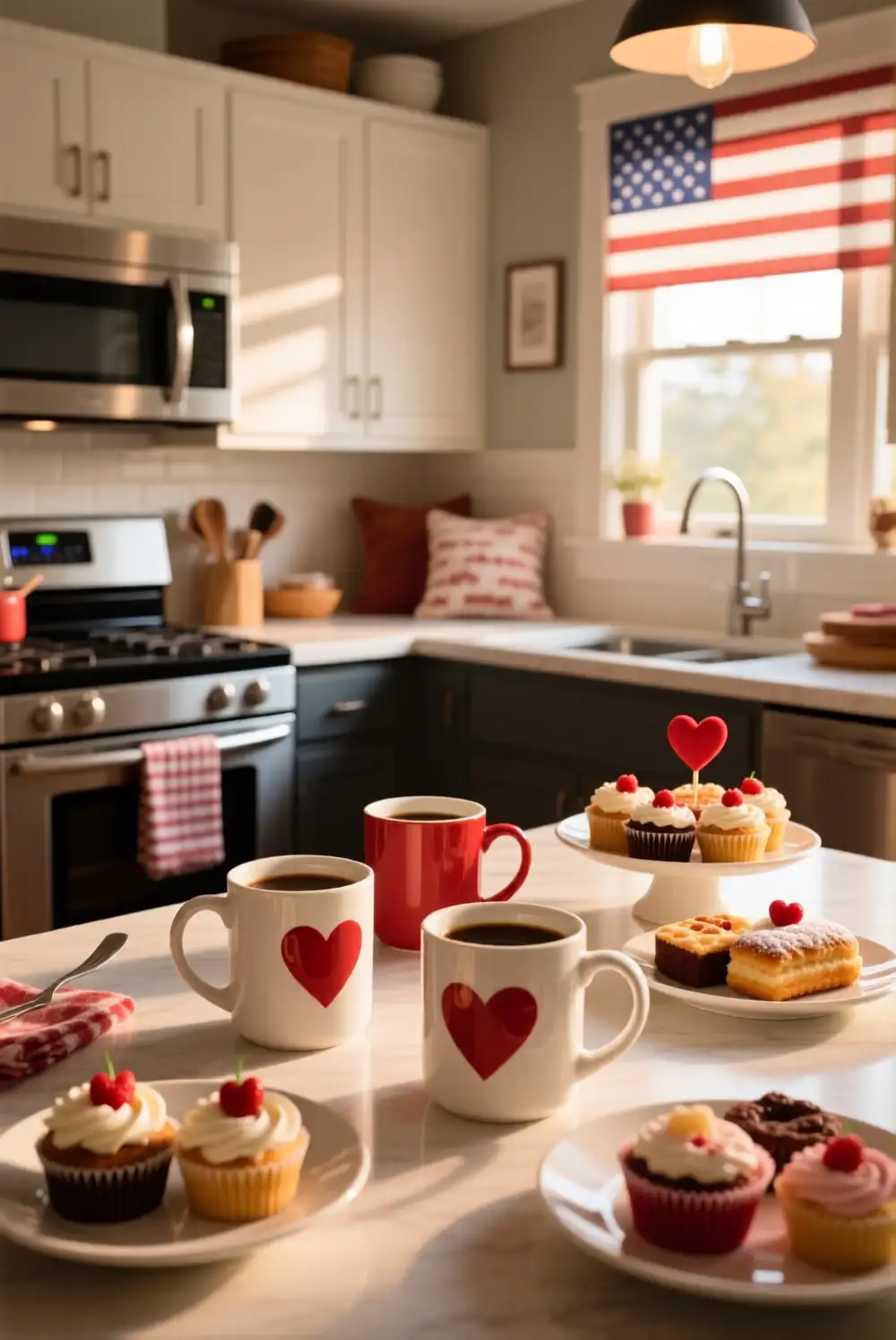 Cozy Valentine Coffee Setup