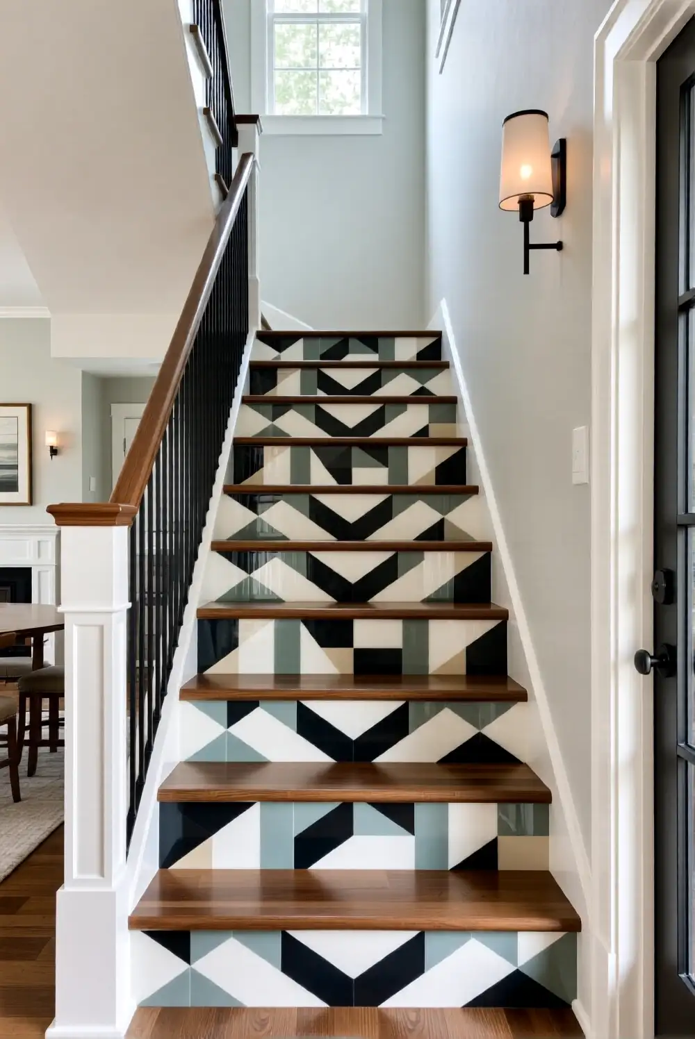 Custom Pattern Epoxy Stairs