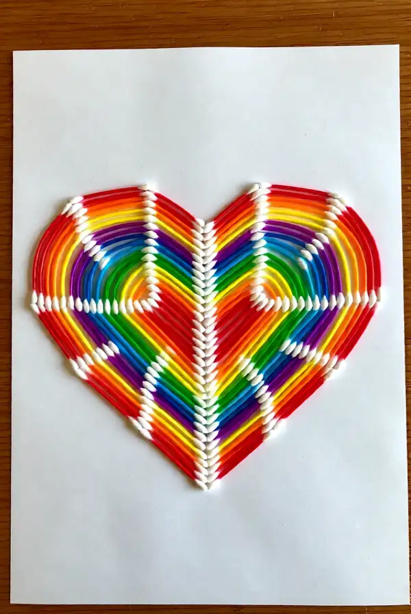 Easy Q-tip Painted Hearts Craft