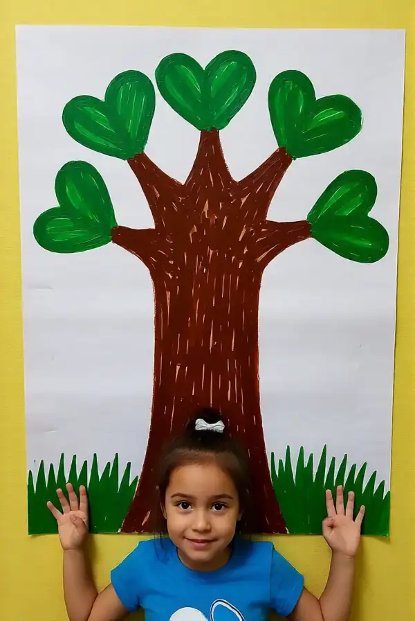 Handprint Heart Tree Craft