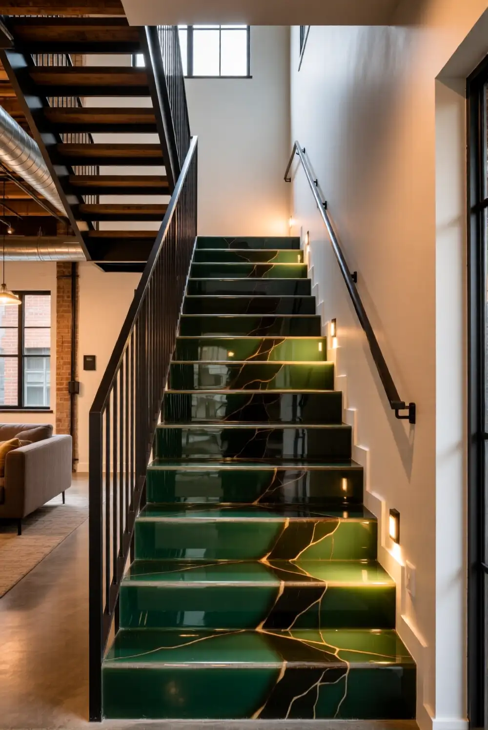 Industrial Concrete Look Epoxy Stairs