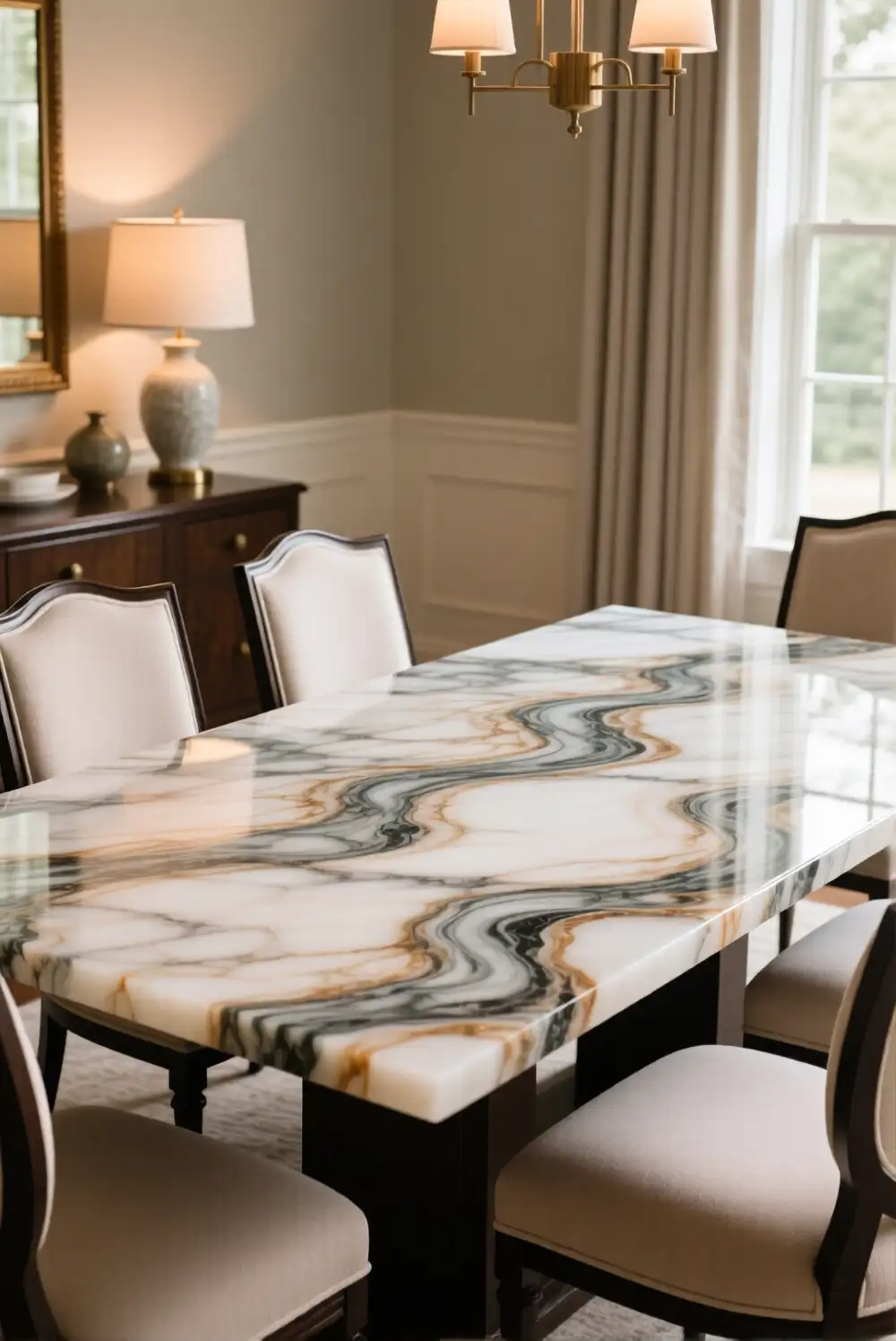 Marbled Epoxy Dining Table