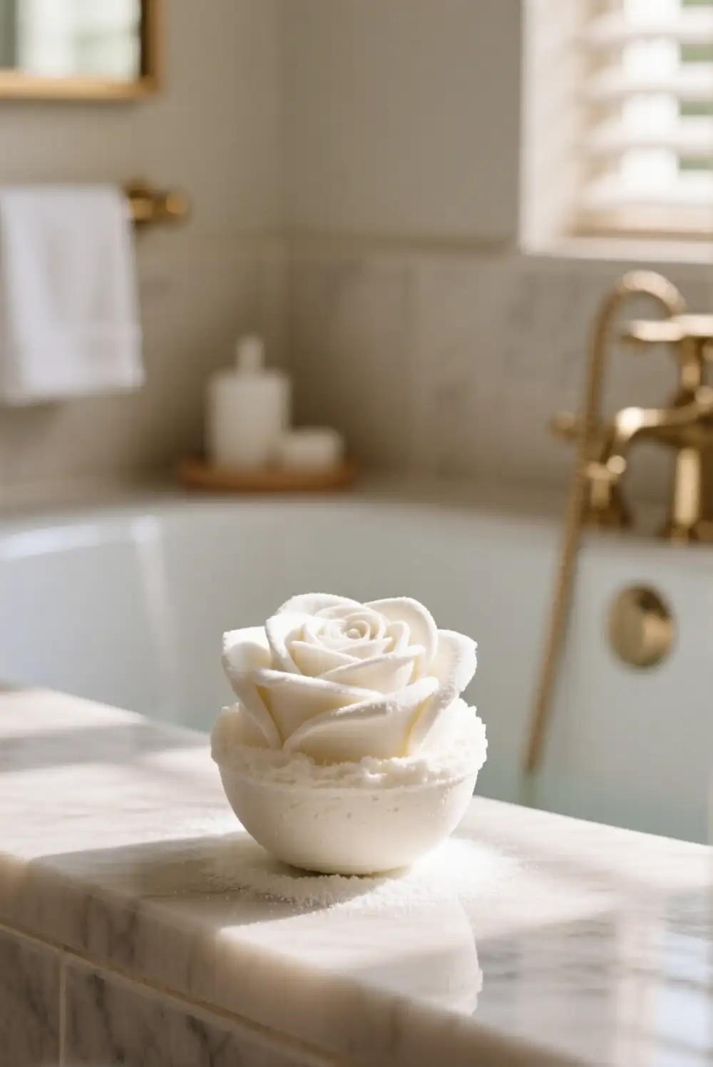 Minimal White Rose Bath Bomb