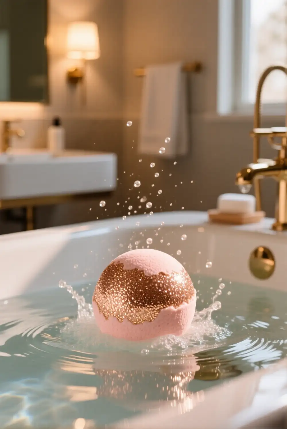 Rose Gold Glitter Bath Bomb