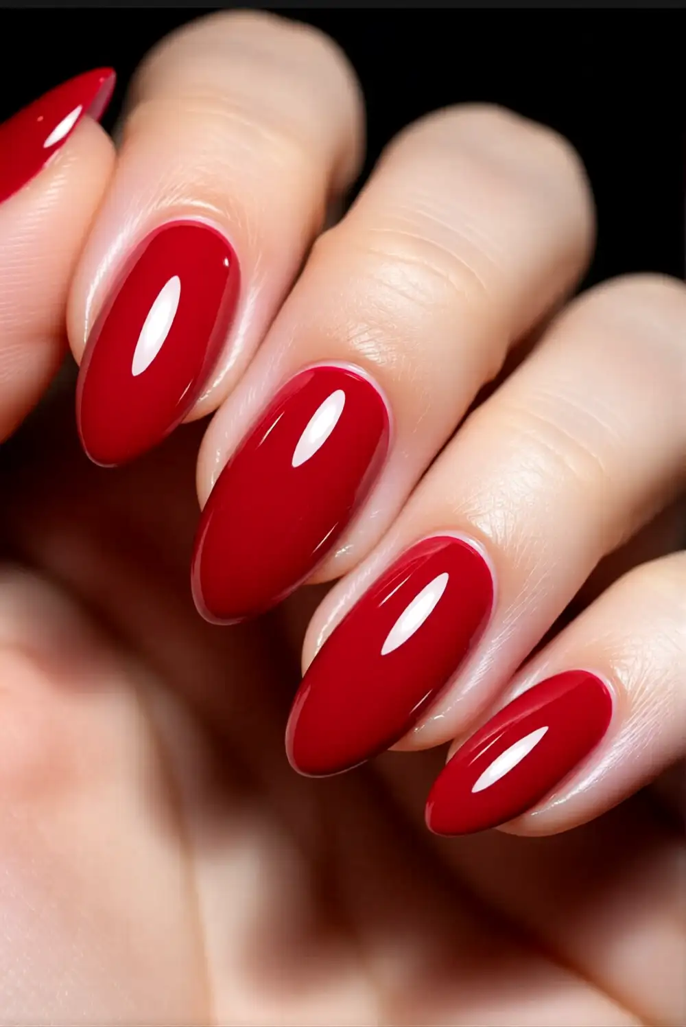 Rose Red Almond Nails