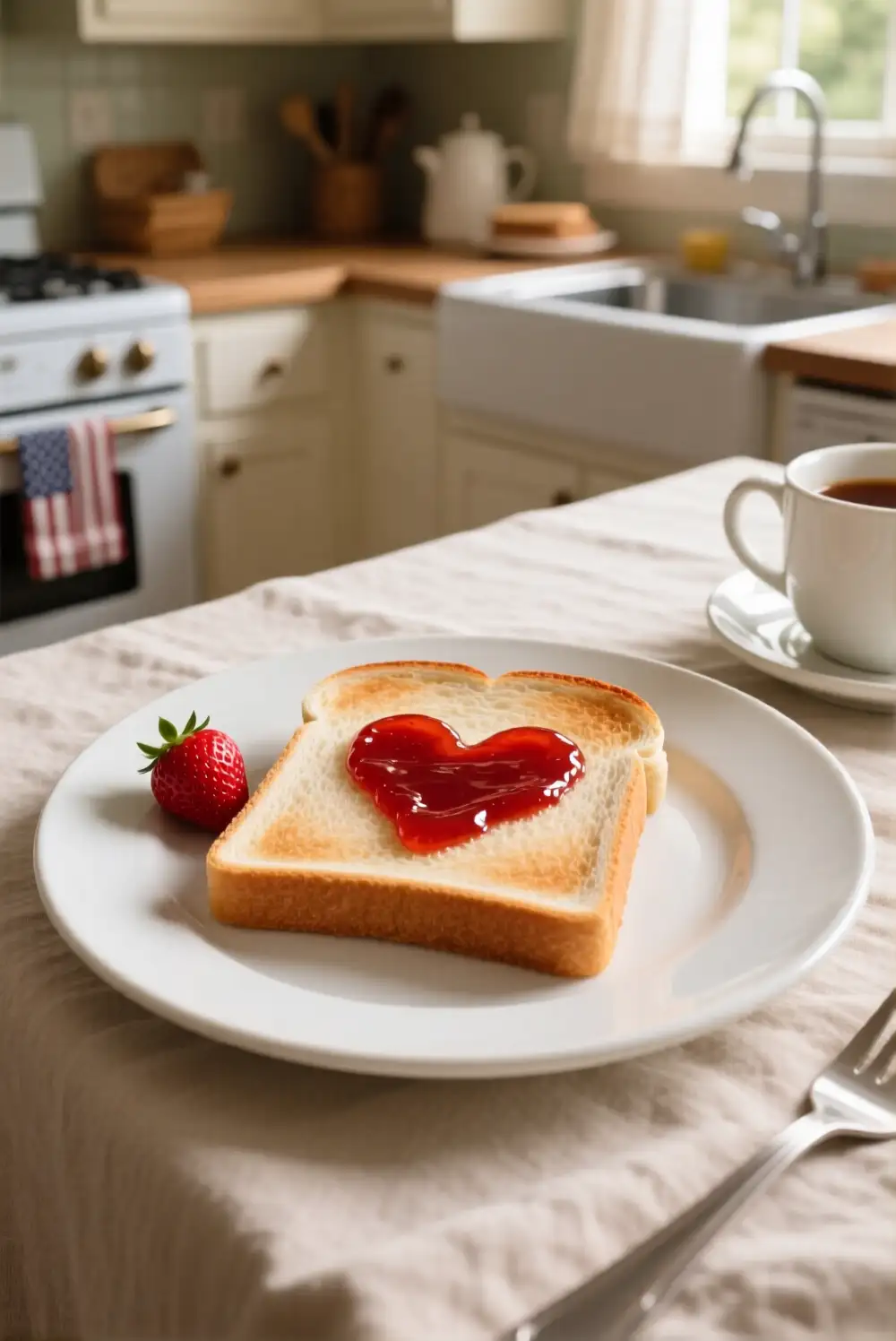 Valentine Toast with Jam