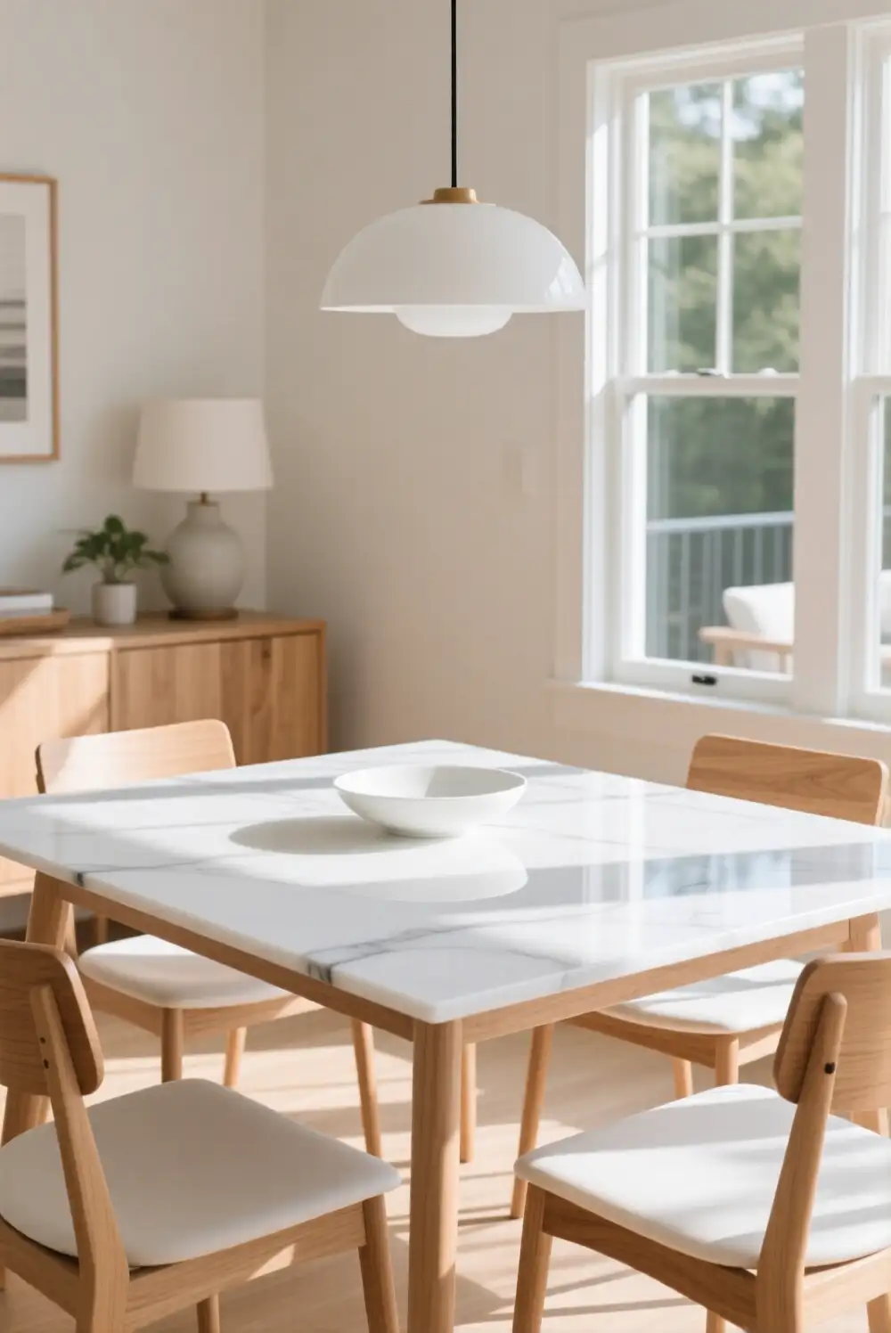 White Epoxy Dining Table