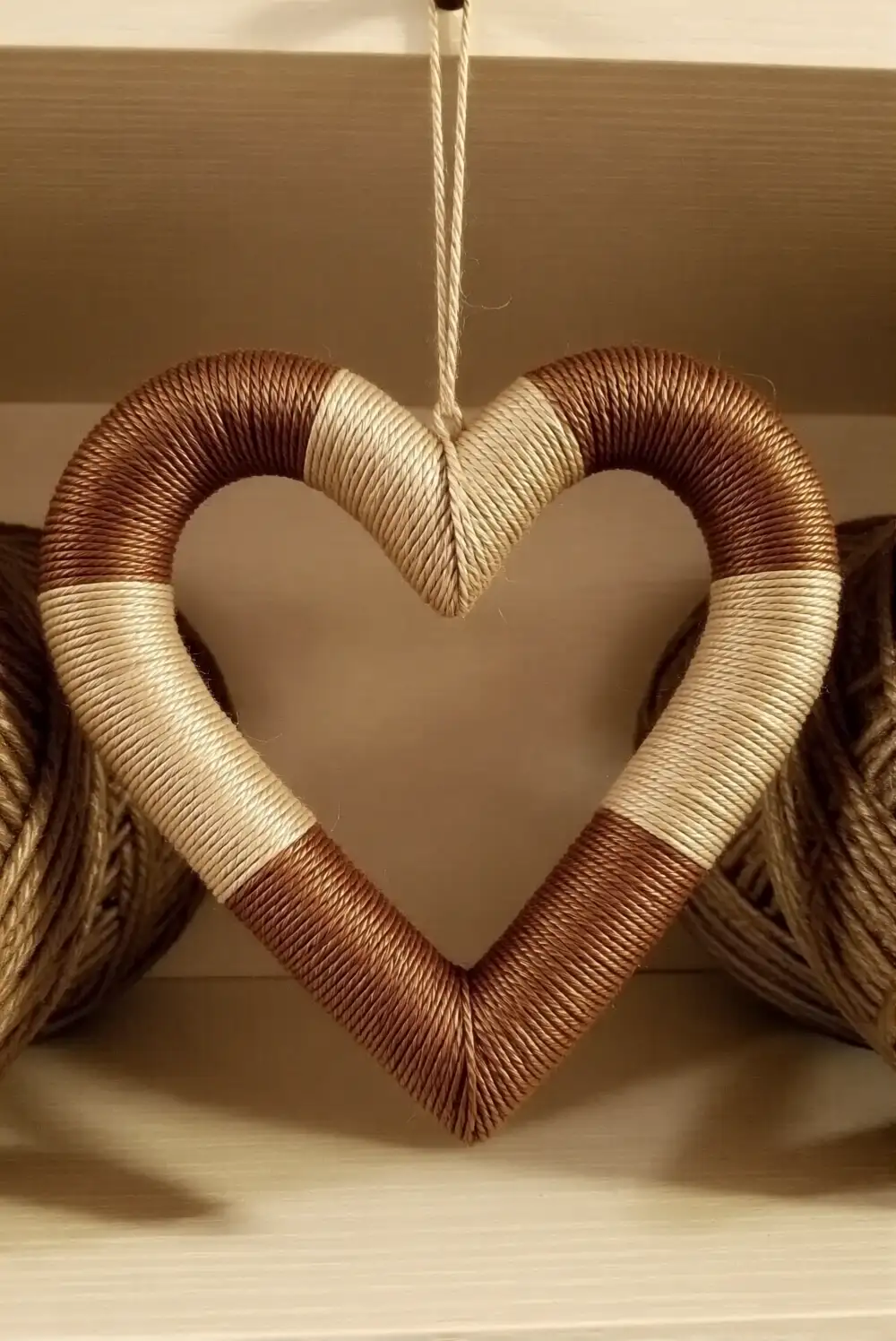 Yarn-Wrapped Heart Decor