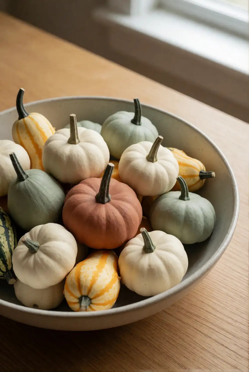 A Bowl of Painted Mini Gourds