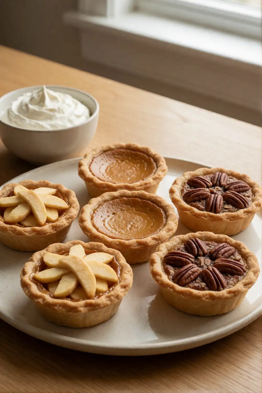 A Cozy Friendsgiving Dessert Display with Mini Pies