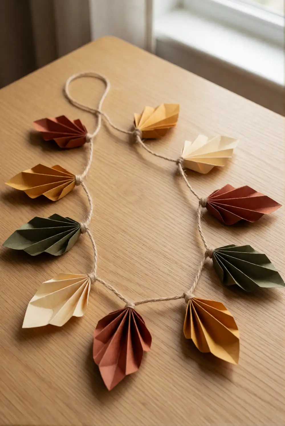 A Hanging Paper Leaf Garland