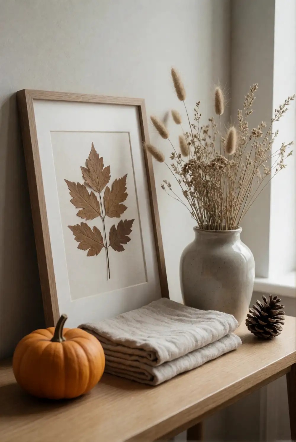 A Layered Fall Shelf with Natural Textures