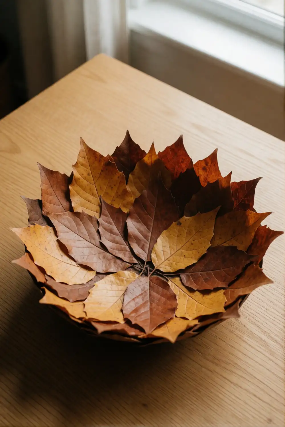 A Natural Leaf Bowl for a Side Table