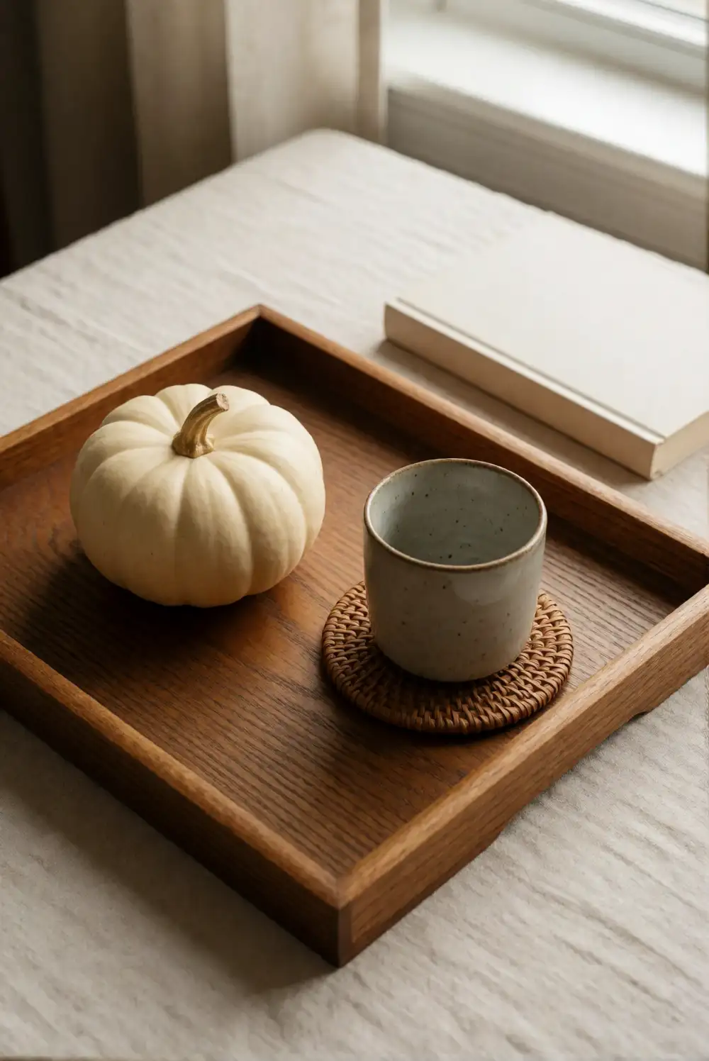 A Pumpkin Tray for the Coffee Table