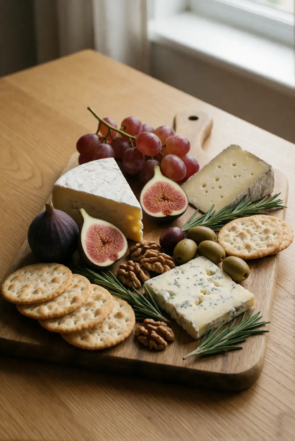 A Rustic Friendsgiving Grazing Board with Figs and Cheese