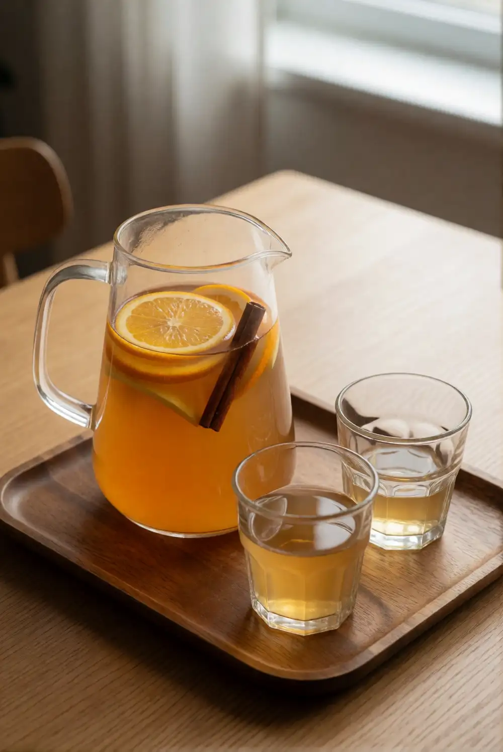 A Spiced Apple Cider Drink Station with Citrus