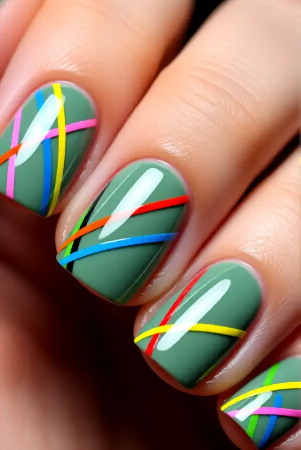 Abstract Lines with a Pop of Color