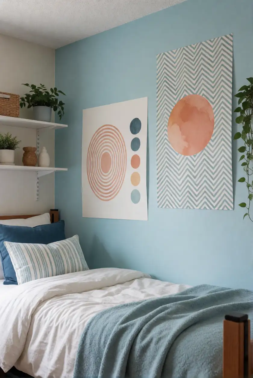 Accent Walls with Light Blue Charm