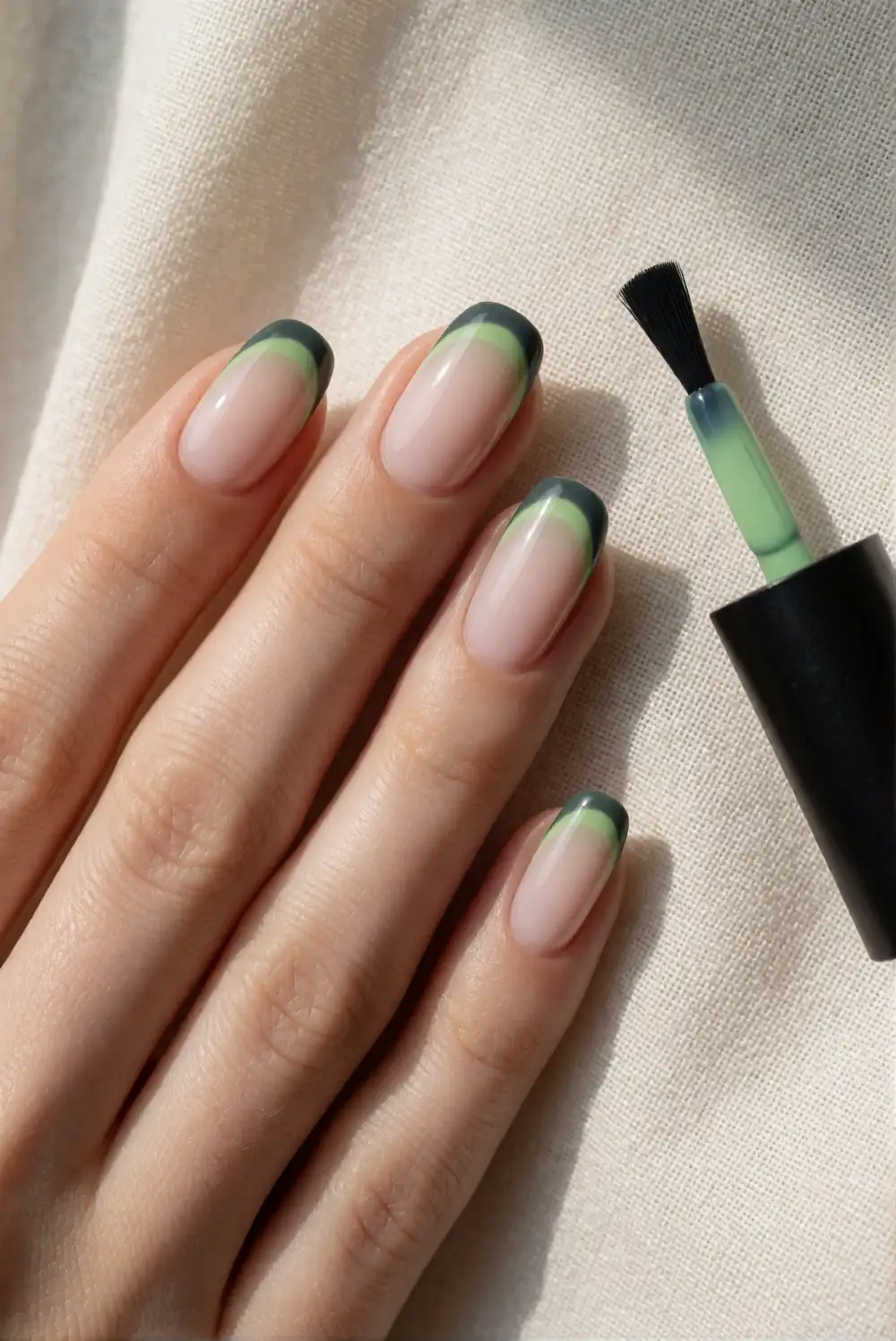 Acid Green Glow French Tips
