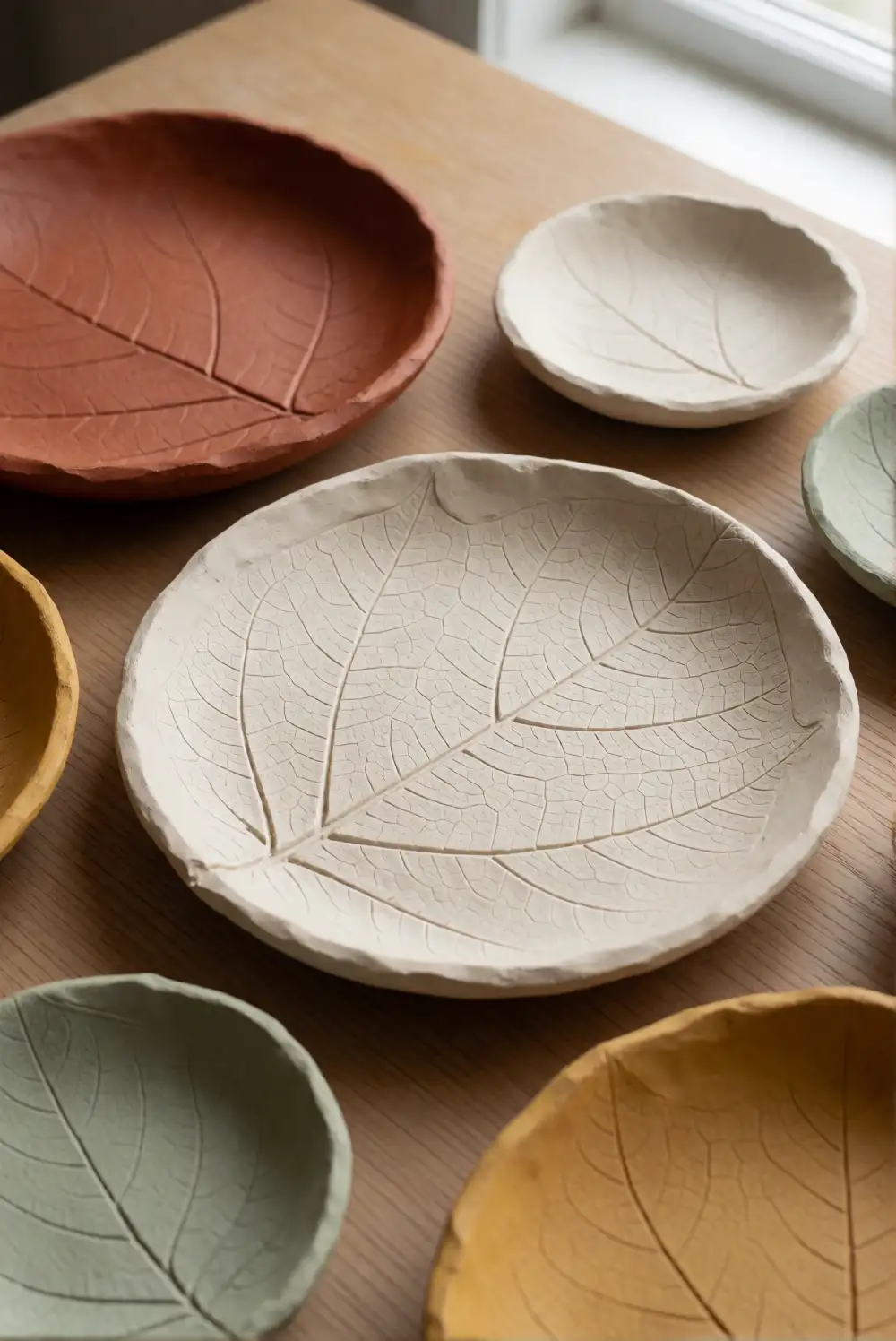 Air-Dry Clay Leaf Dishes for Small Keepsakes