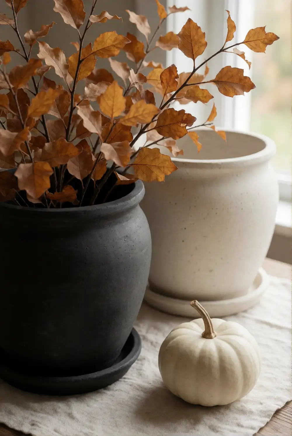 Amber, Charcoal, and Ivory Porch Pot