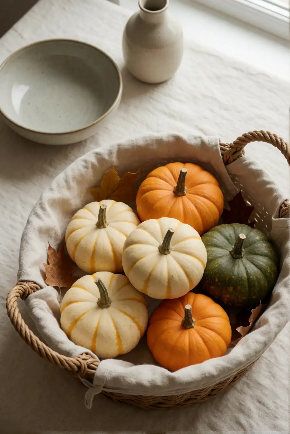 Arrange a Pumpkin Basket for the Console