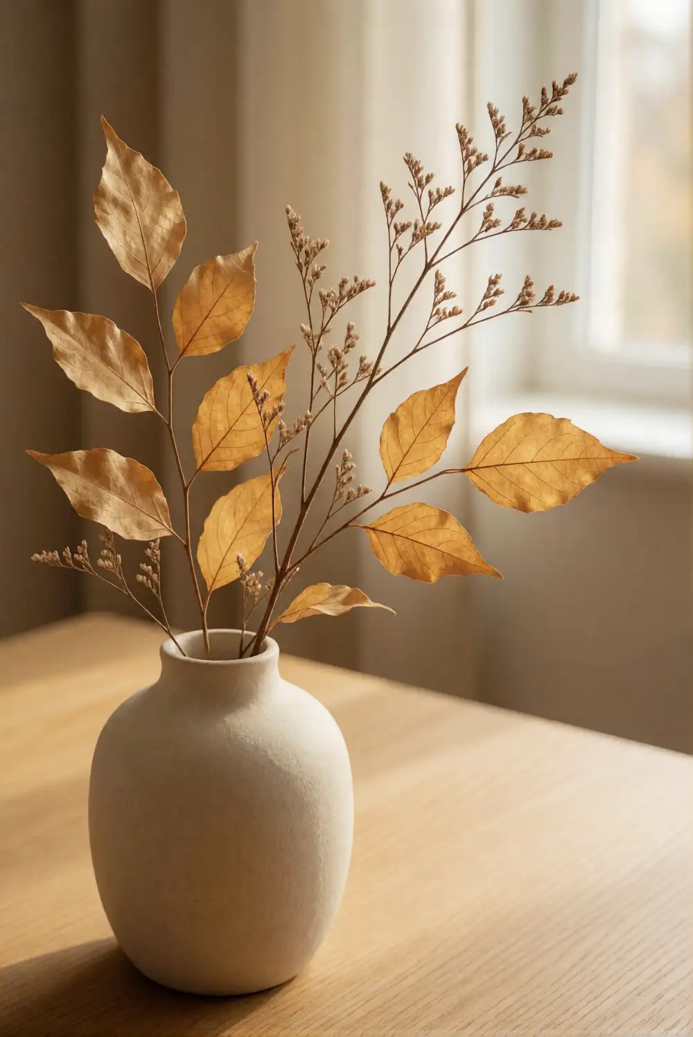 Arrange Dried Branches in a Textured Ceramic Vase