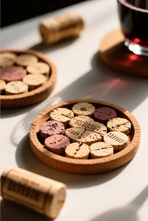 Artistic Wine Cork Coasters