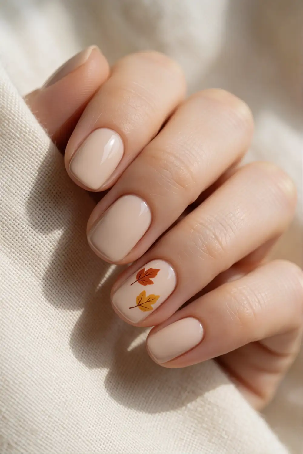 Autumn Leaf Accent Nails