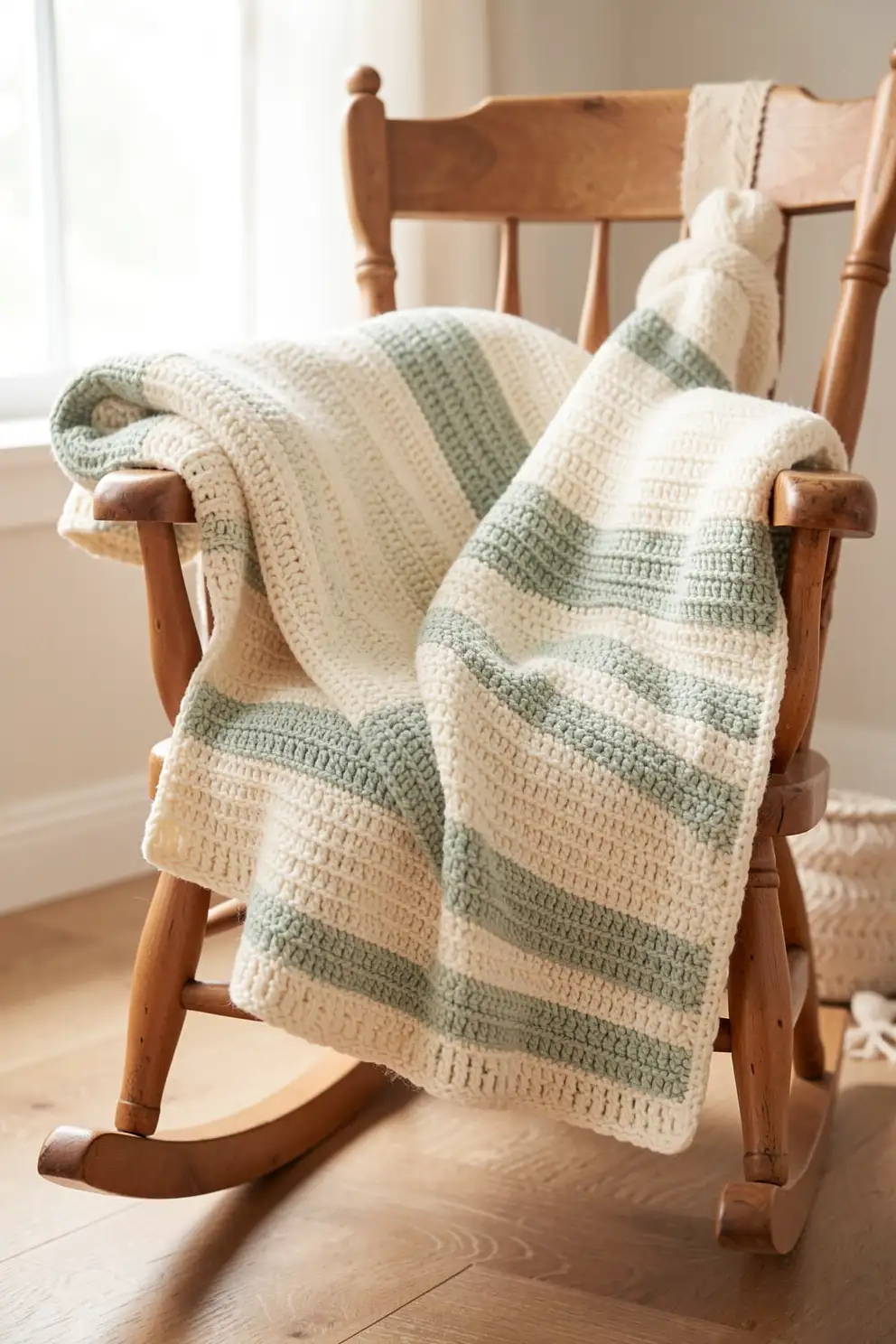 Baby Blanket With Gentle Raised Stripes