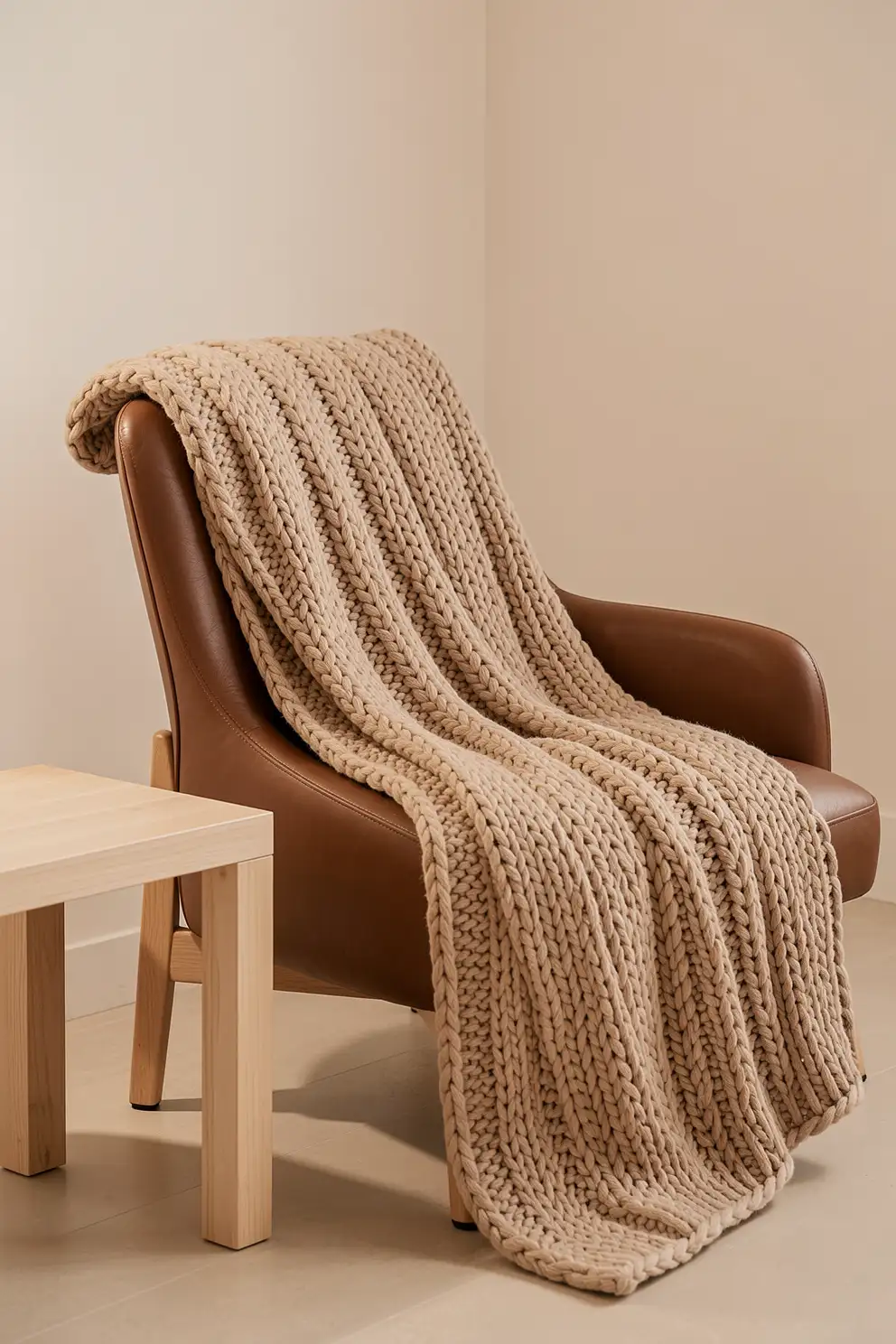 Balance Chunky Knits with Smooth Surfaces
