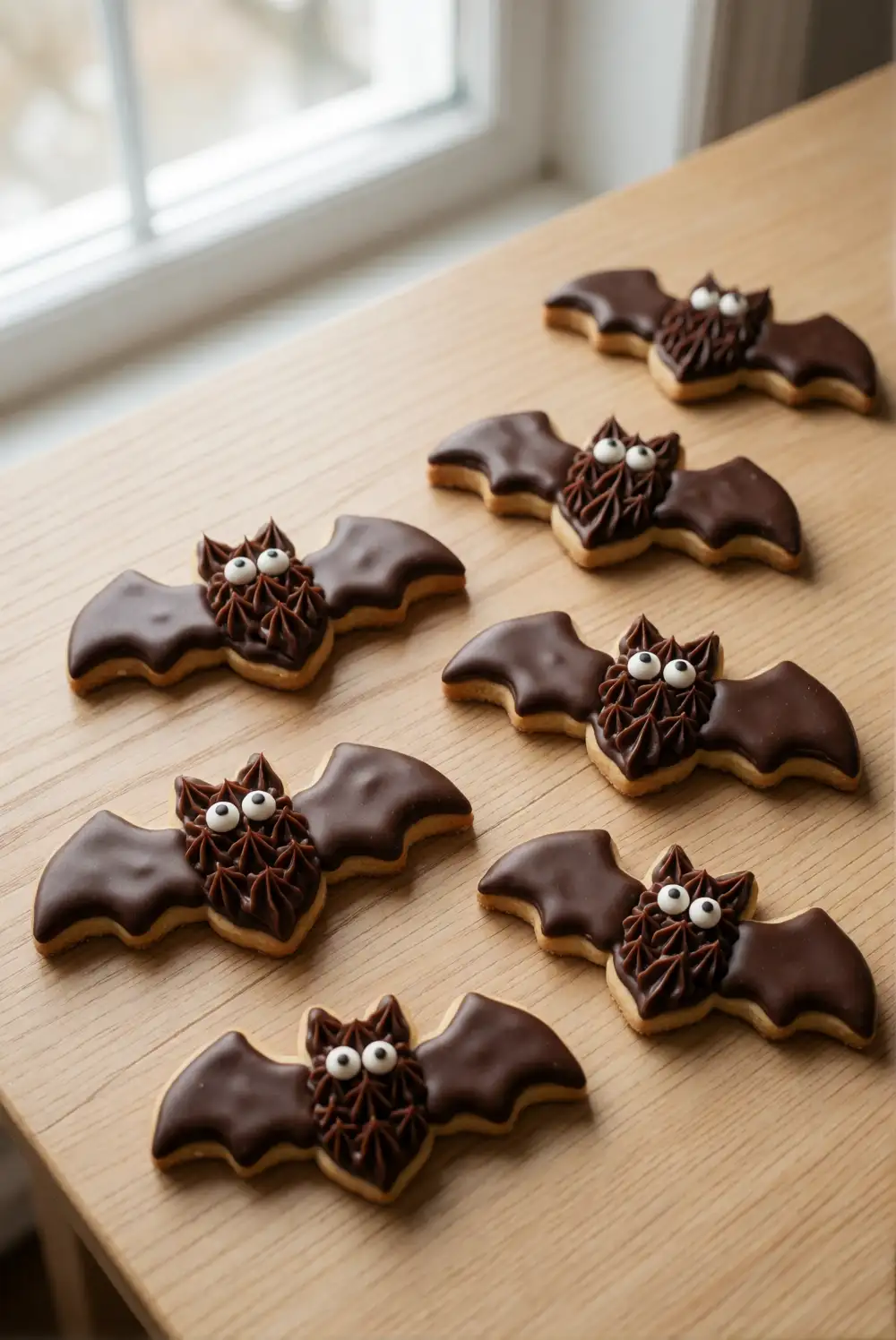 Bat Cookies with Chocolate Wings