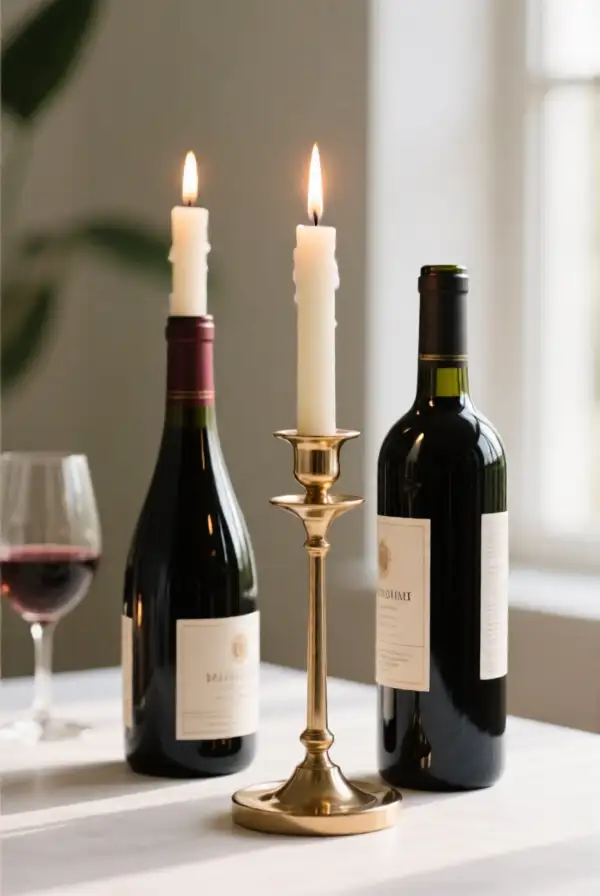 Beautiful Wine Bottle Candle Holders
