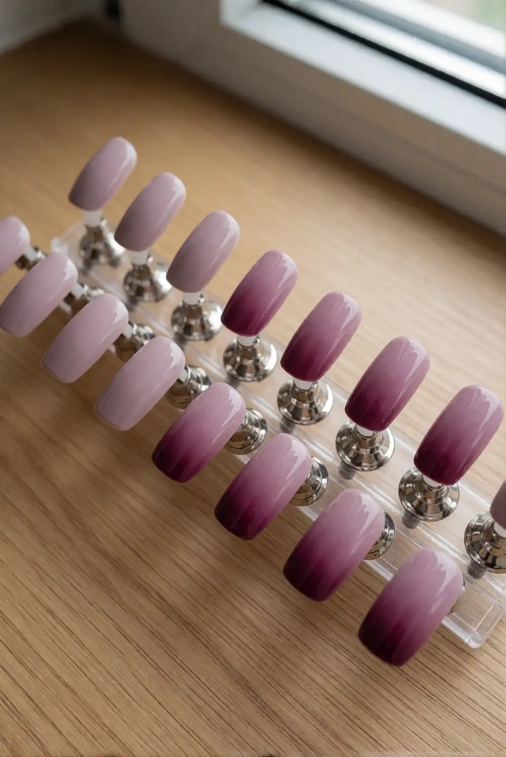 Berry And Plum Ombre Nails