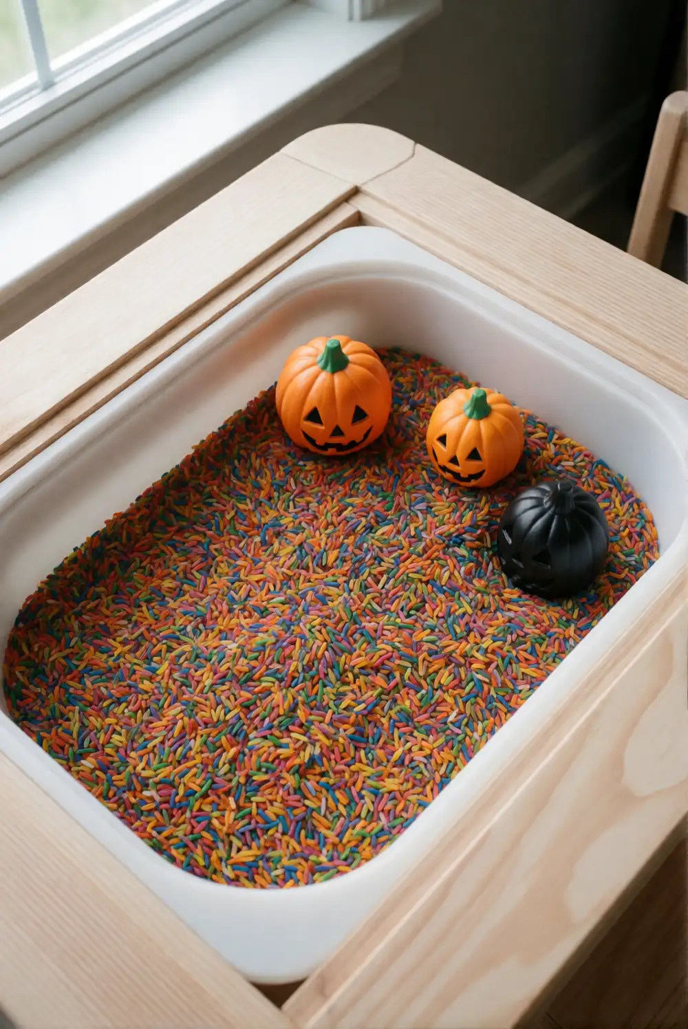Bewitching Rainbow Rice Bin