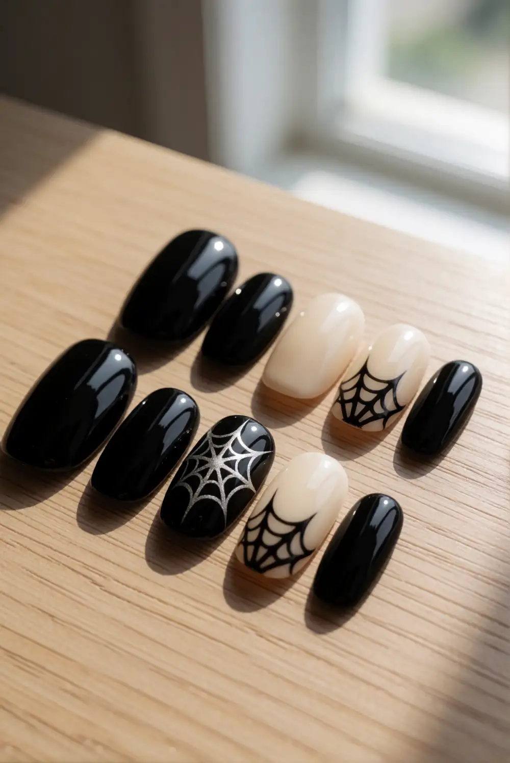 Black and Cream Spiderweb Contrast