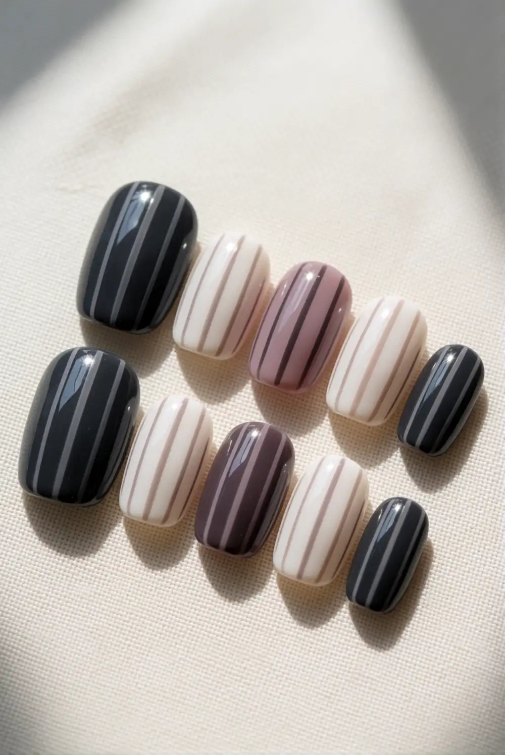 Black and Ivory Skeleton Stripes