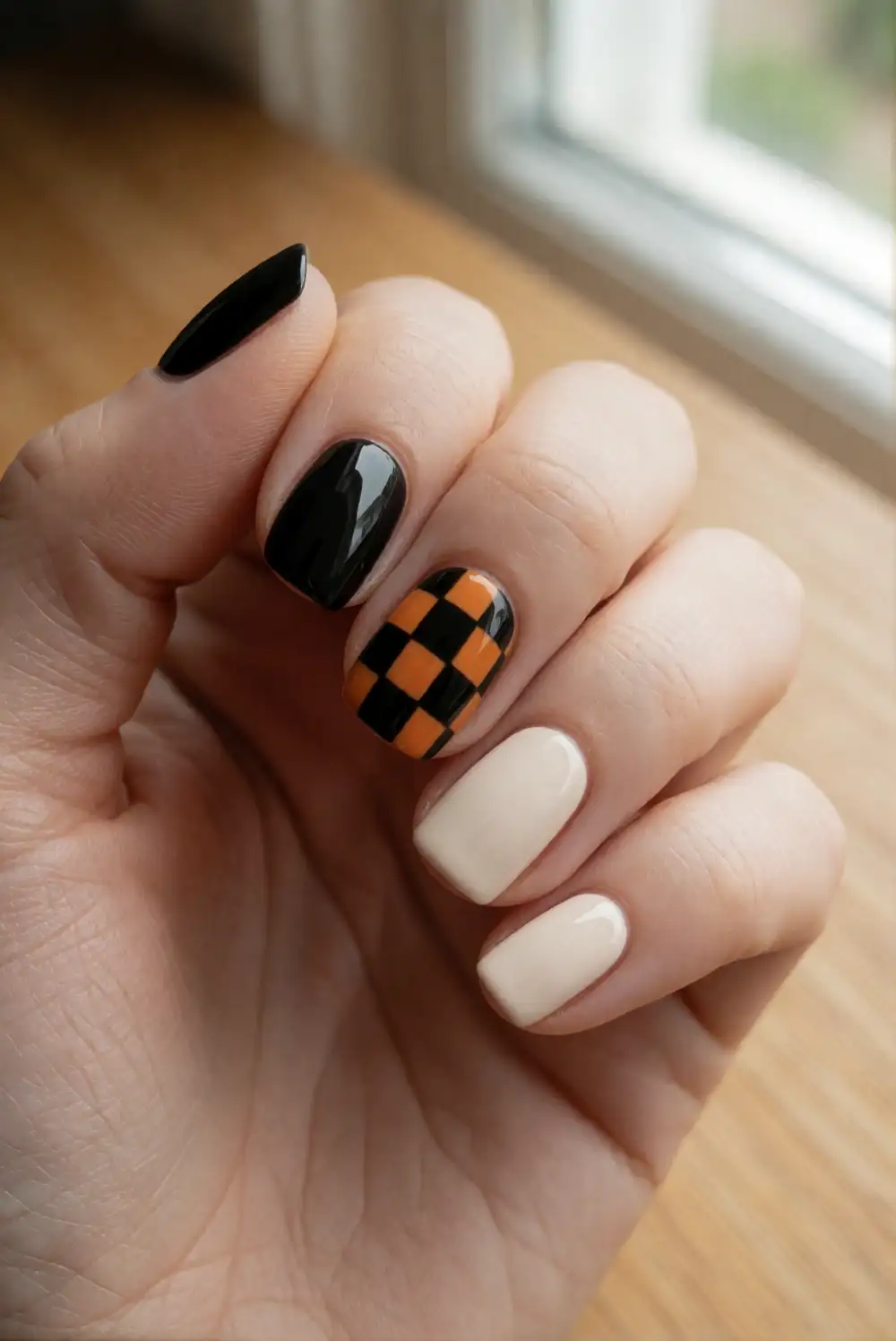 Black and Orange Checkerboard