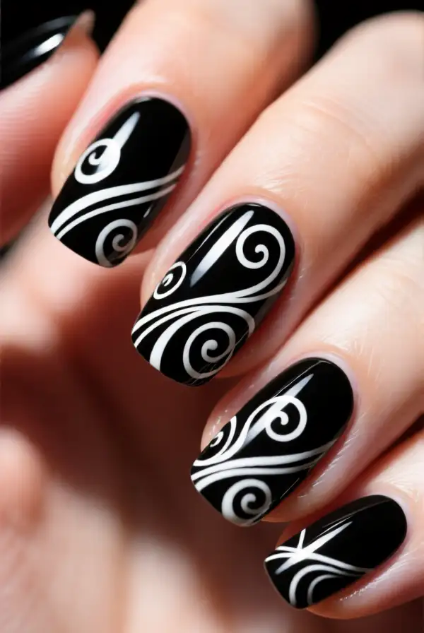 Black and White Swirls