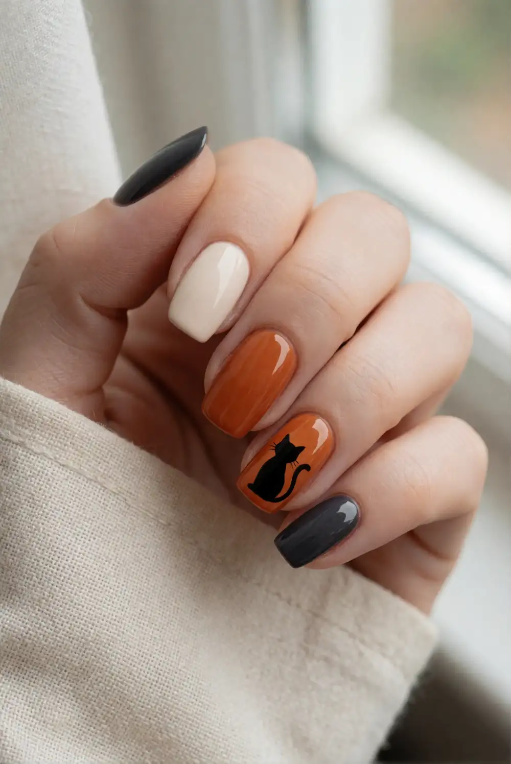 Black Cat Silhouette Accent