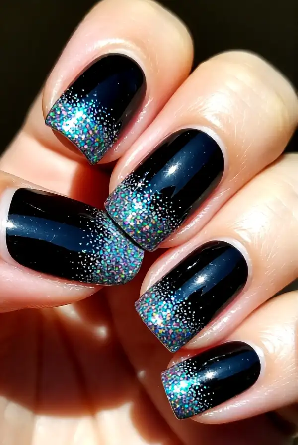Black Glitter Fade