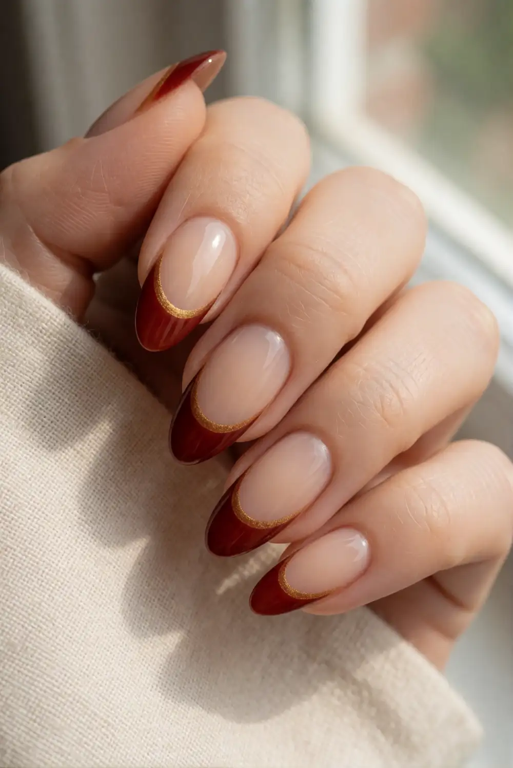 Blood Moon Crescent Nails