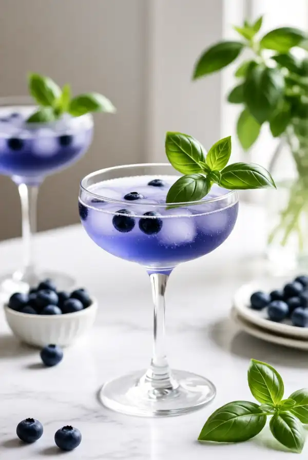 Blueberry Basil Mimosa