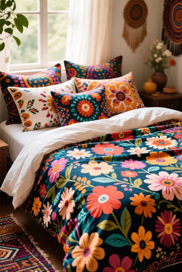 Bohemian Floral Bedding Styles