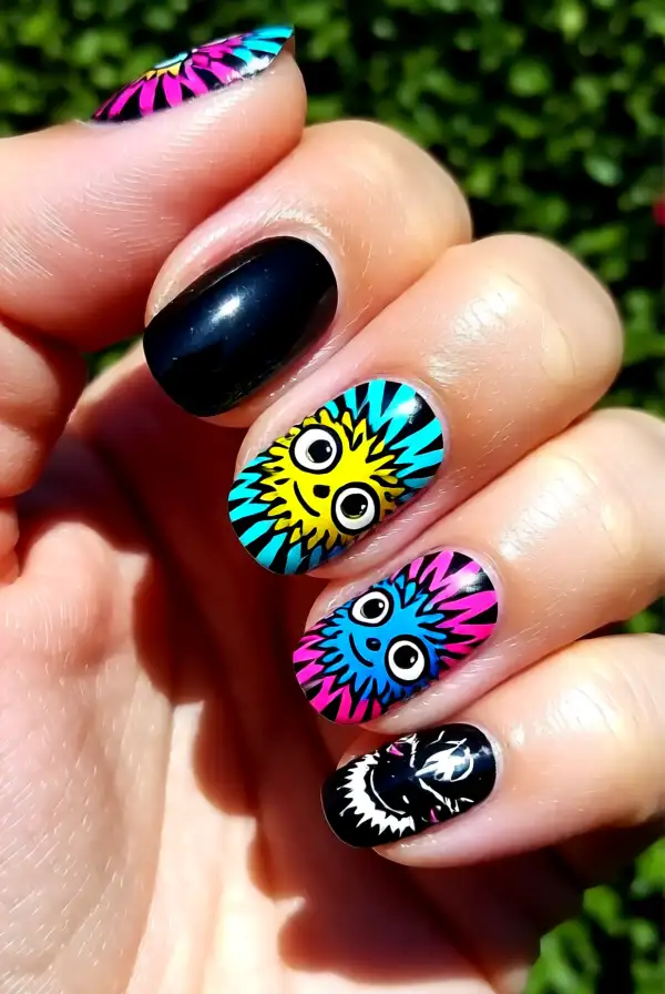 Bold Black Nail Art