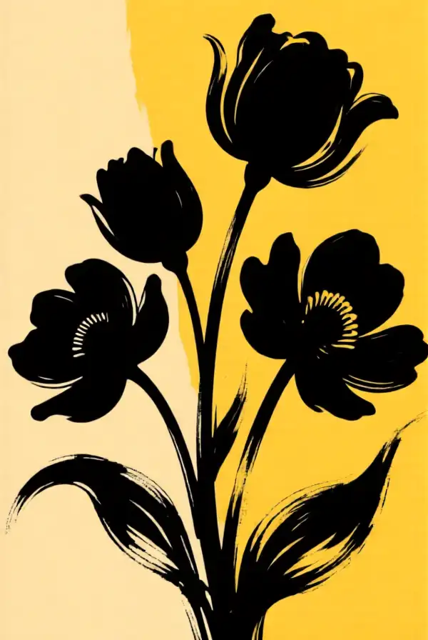 10. Bold Stroke Silhouette Flowers