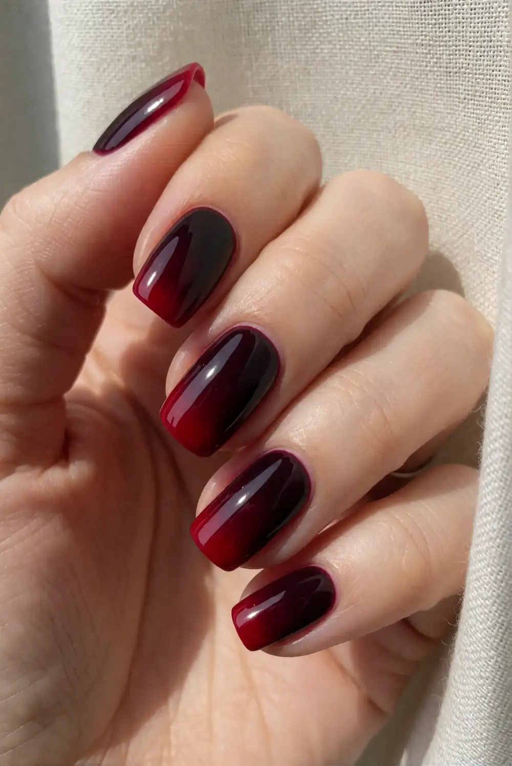 Burgundy Ombré with Blood Red Tips