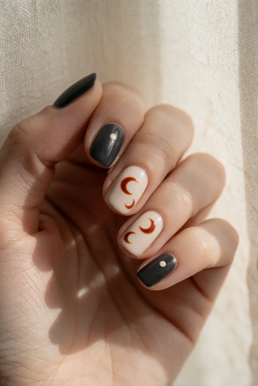 Burnt Orange Crescent Moons
